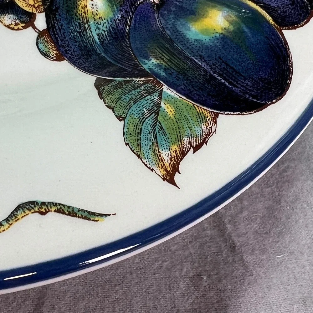 Pier 1 Macintosh Dinner Plates Set of 2 White Fruit Harvest Cottagecore 10.25in